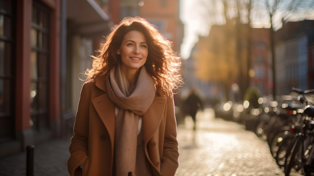 Woman in autumn colors